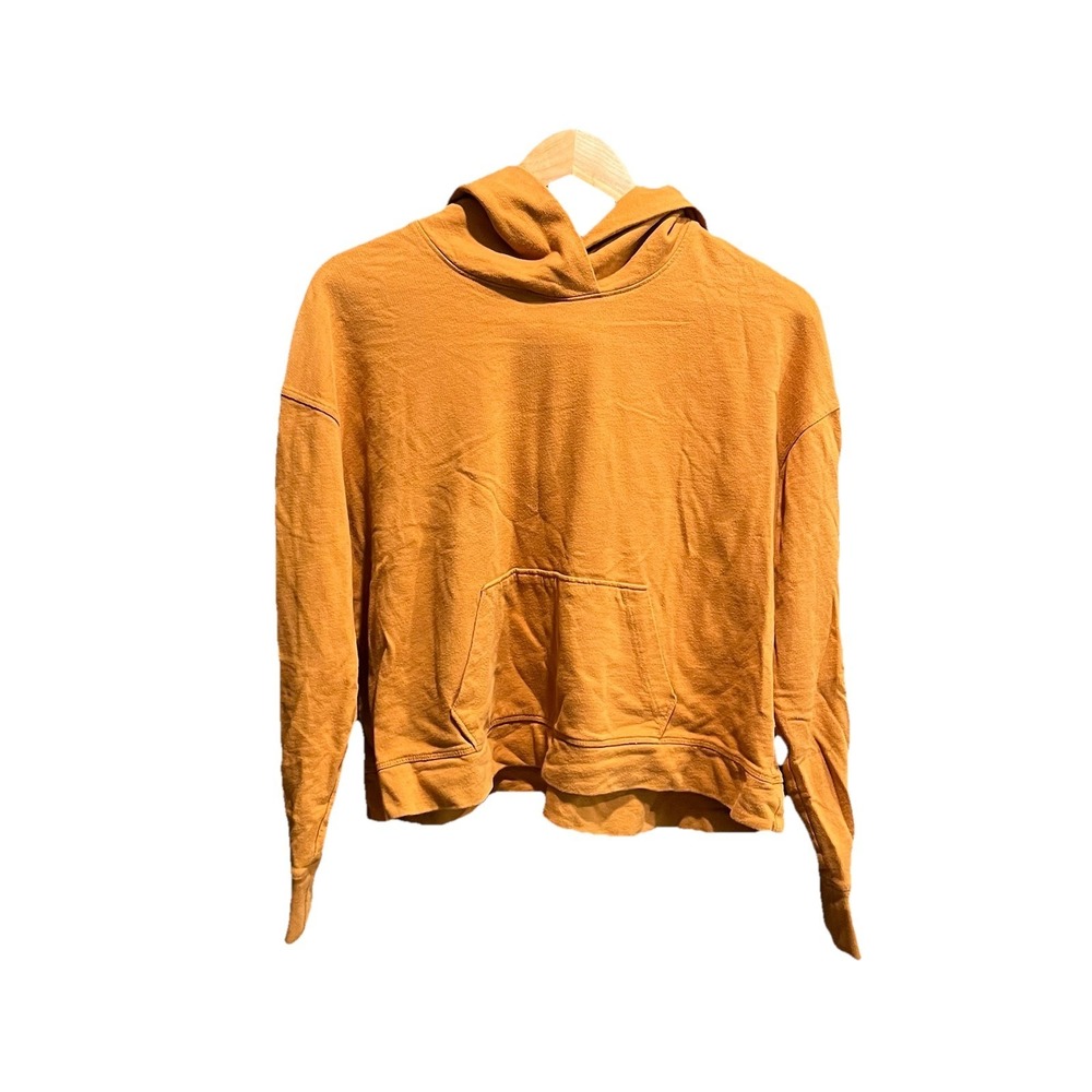 Standard James Perse Orange‎ Pullover Women's Hoodie Crop Sweatshirt Size 2